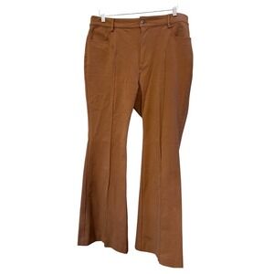 Women's Loft Camel Front Pleat Cotton Blend Dress Trousers/Pants Plus Size 14